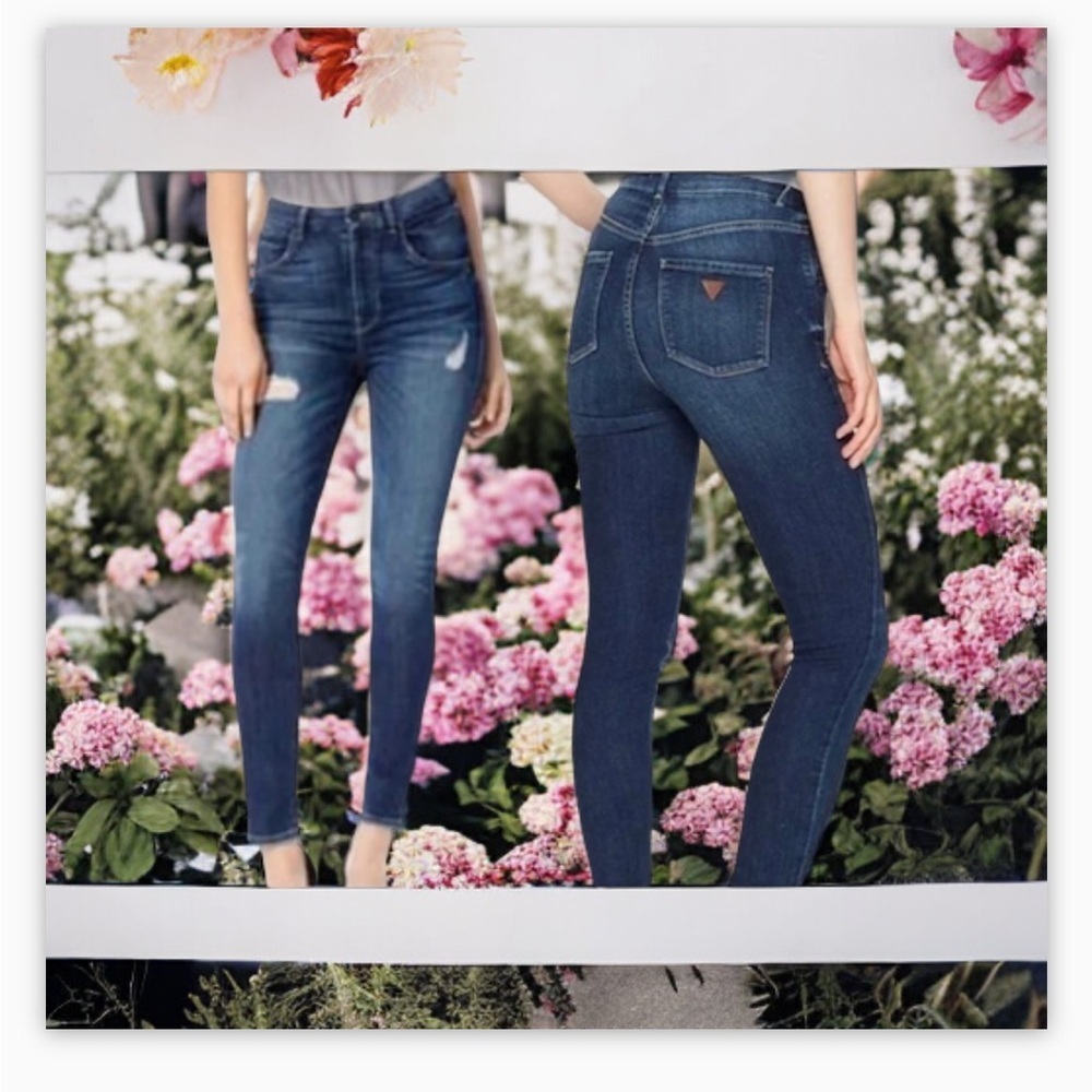 Guess Eco 1981 Distressed Super High Rise -Skinny/Straight Jean -Sz 29-EUC 🍁😍‌